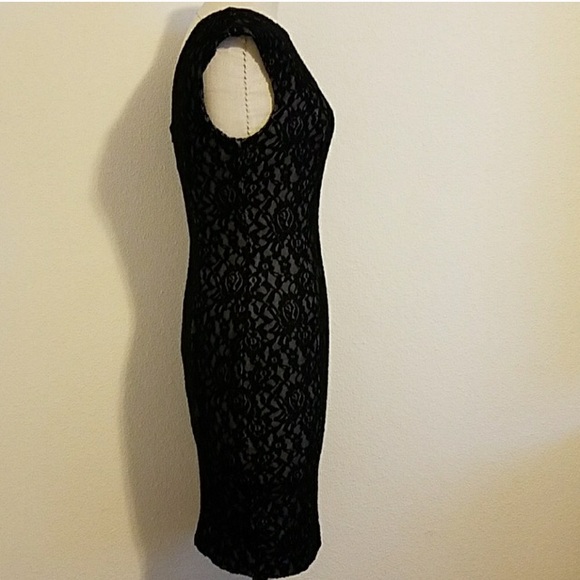 French Connection Black Lace Bardot Dress - Picture 2 of 8